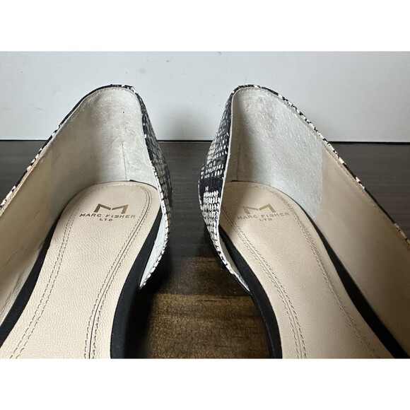 Marc Fisher Snakeskin‎ Animal Print Pointed Toe Flats Shoes Women's 7.5 - Picture 8 of 11